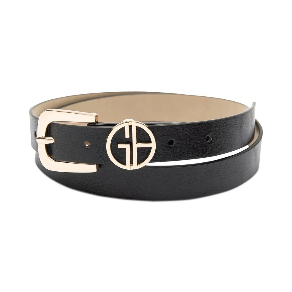 Giani Bernini Women's Designer Logo Keeper Belt Black Small w 32" w1" - Picture 5 of 5